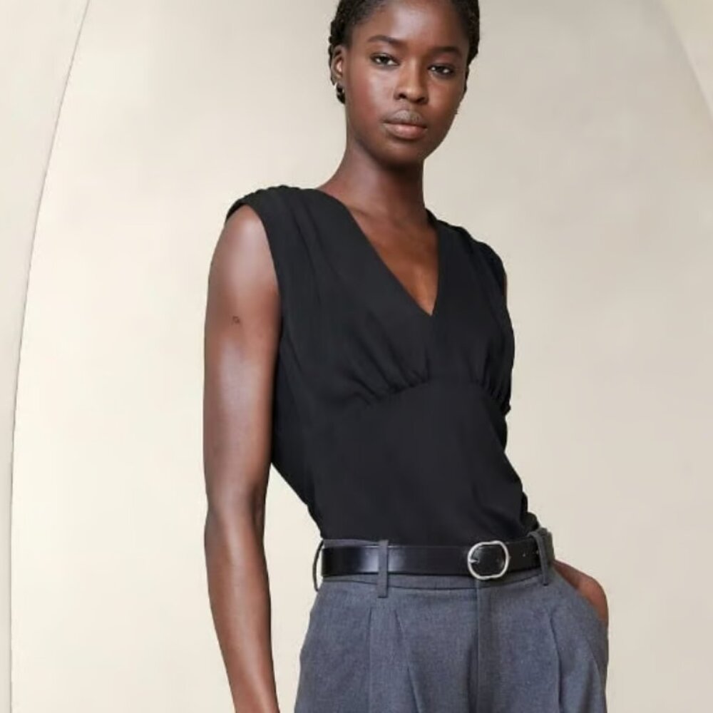 NWT Banana Republic Shirred V-neck top
